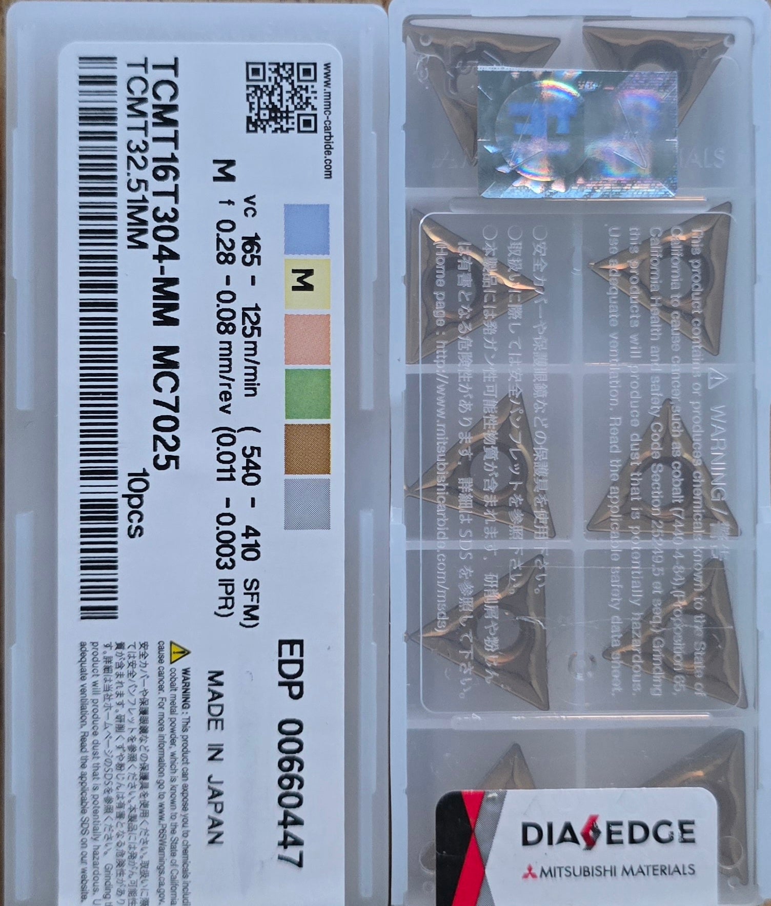 INSERTI MITSUBISHI TCMT16T304-MM MC7025