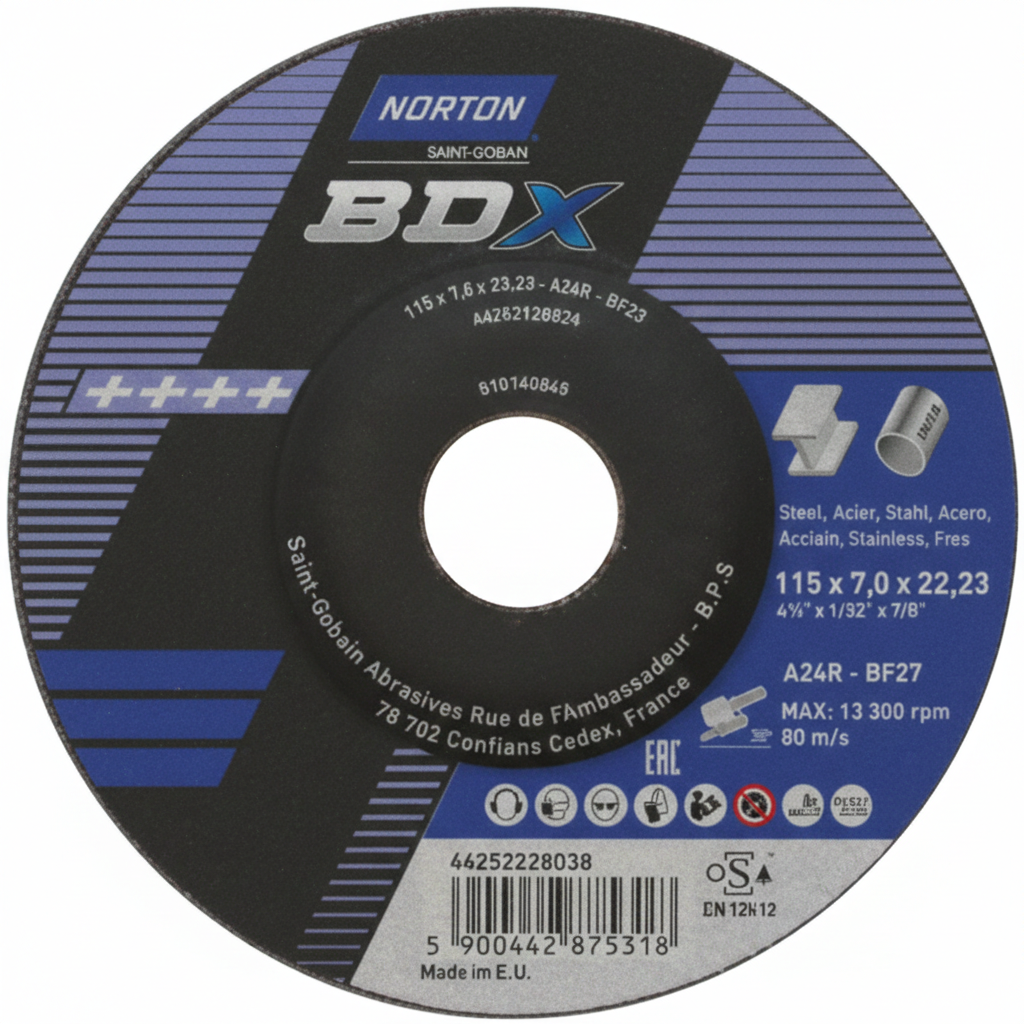 DISCO DA MOLA A24R 115X6.5X22.23 T27 NOR-BDX NORTON CONF.10PZ