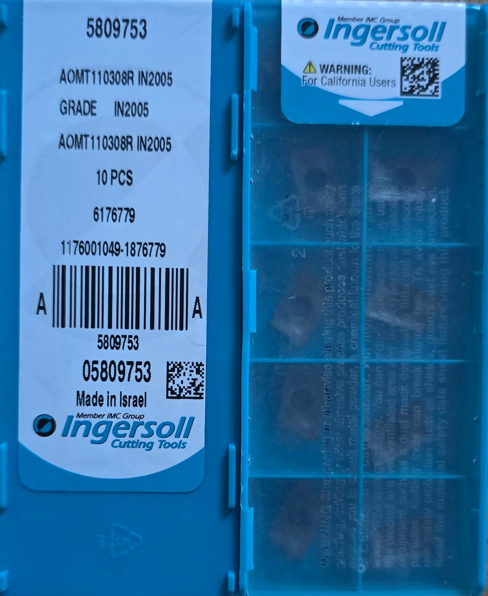 INSERTI INGERSOLL AOMT110308R-IN2005