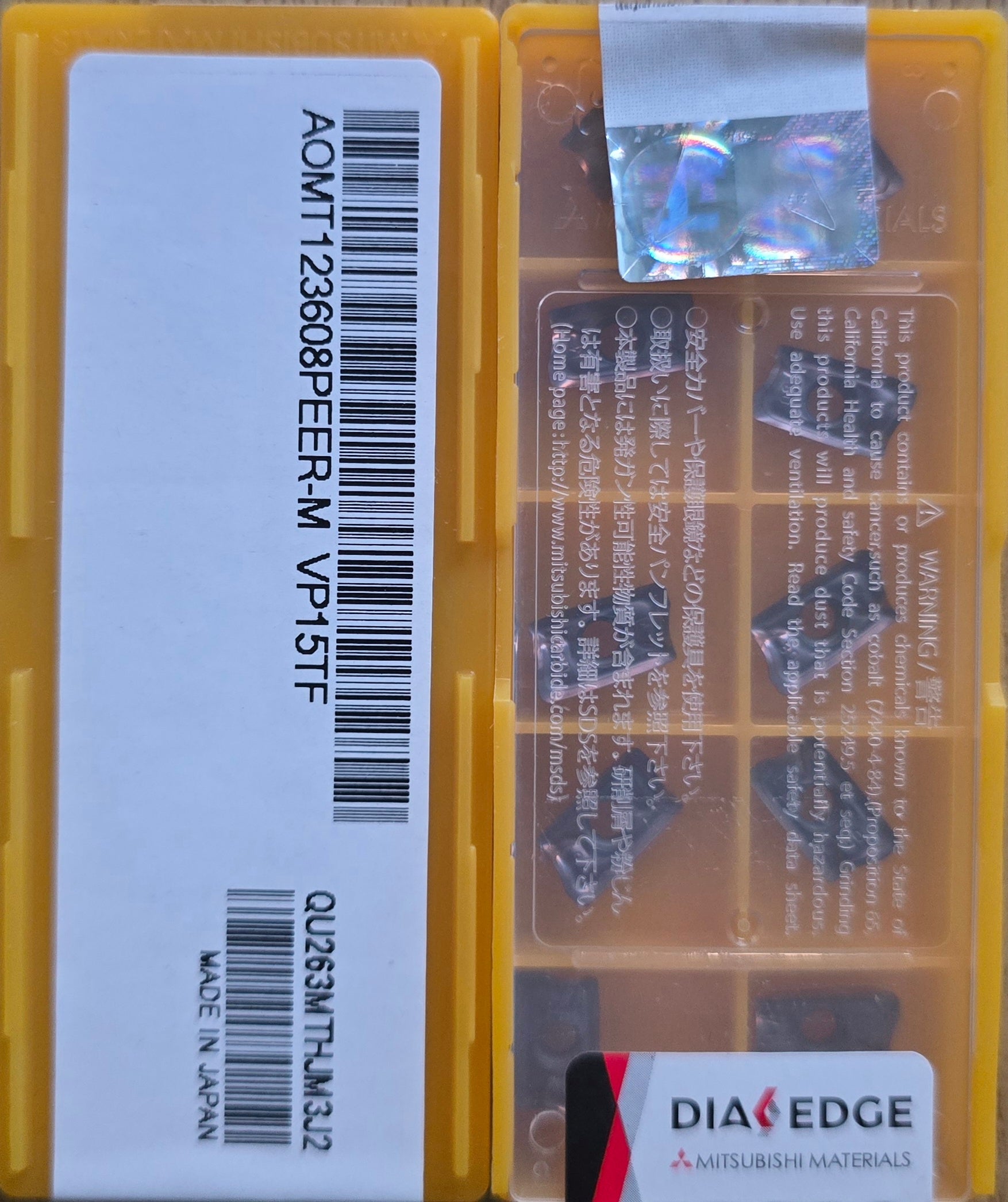 INSERTI MITSUBISHI AOMT123608PEER-M VP15TF