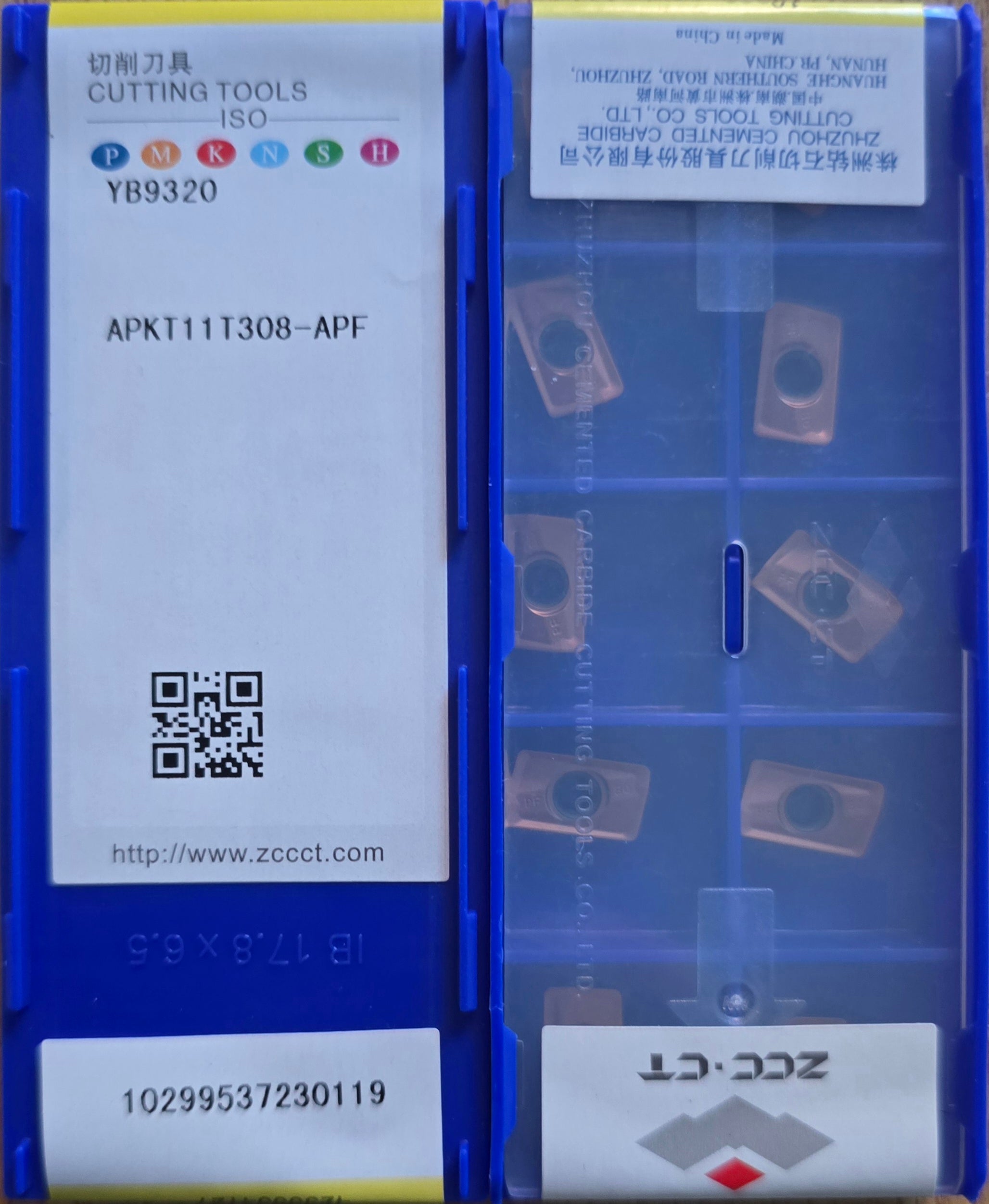 INSERTI ZCC APKT11T308-APF YB9320