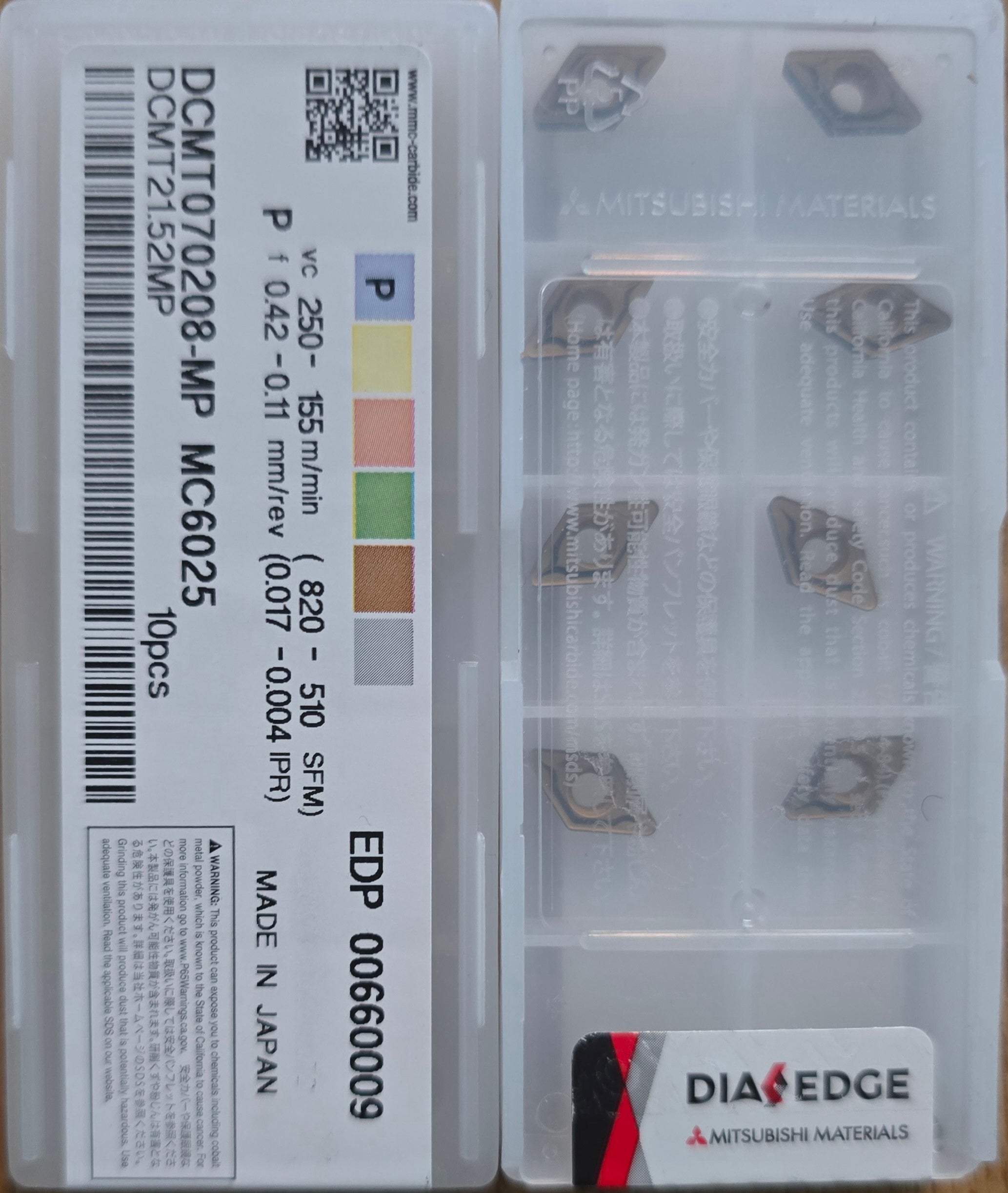 INSERTI MITSUBISHI DCMT070208-MP MC6025