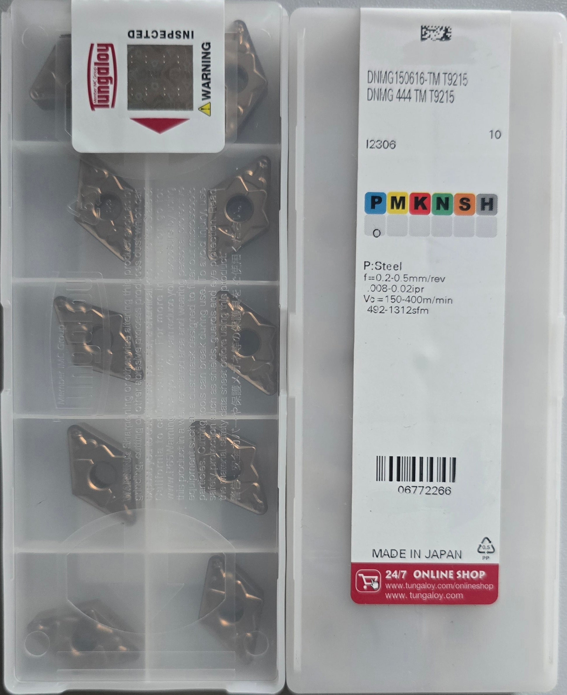 INSERTI TUNGALOY DNMG150616-TM T9215