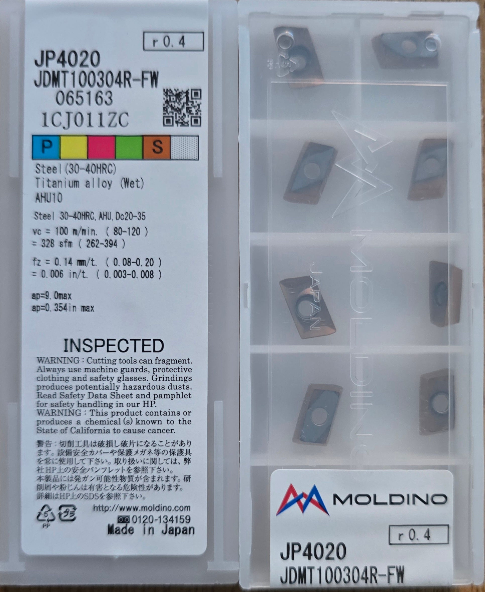 INSERTI HITACHI JDMT-1003-R04-FW JP4020 - Inserti Fresatura Professionale