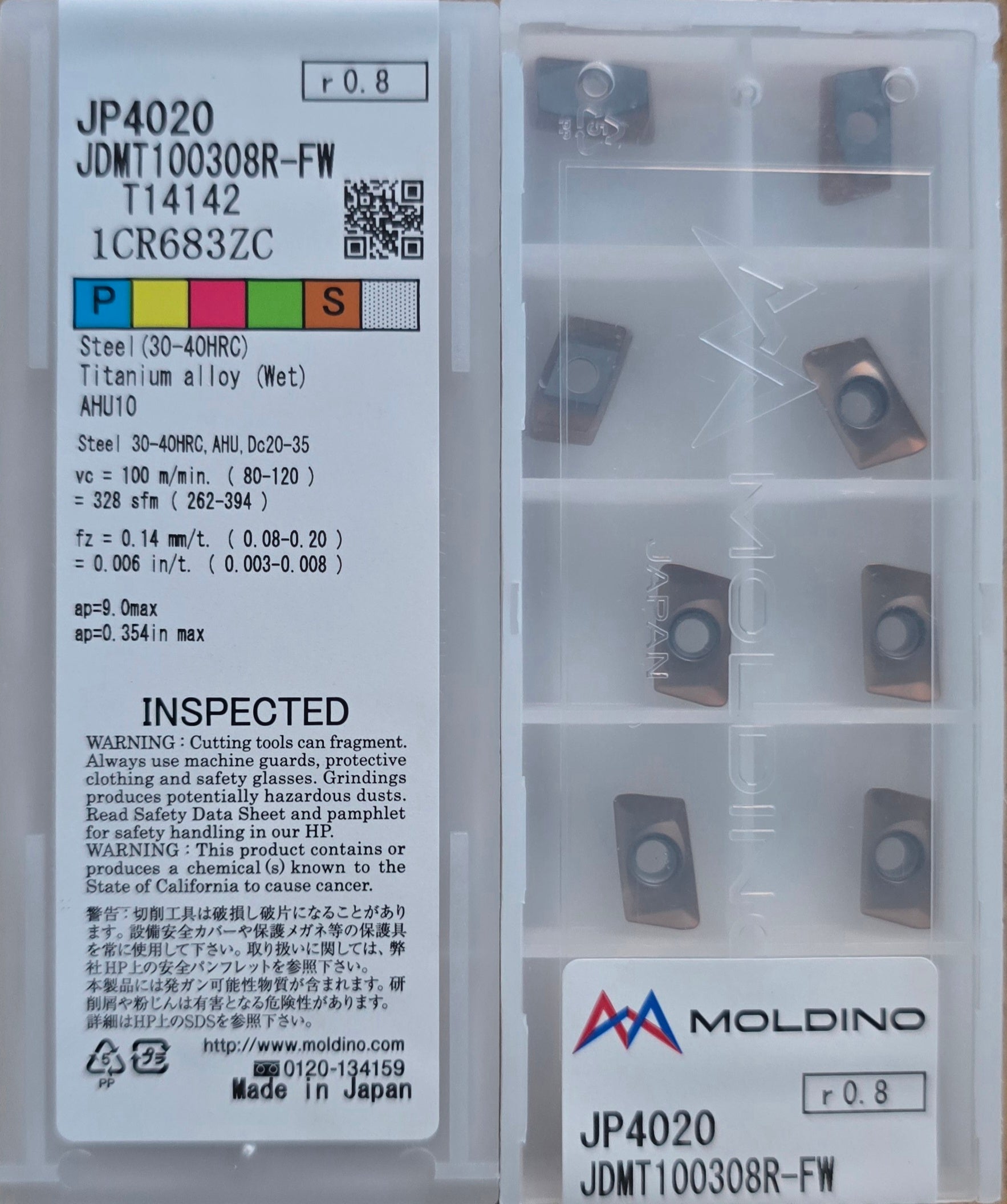 INSERTI HITACHI JDMT-1003-R08-FW JP4020