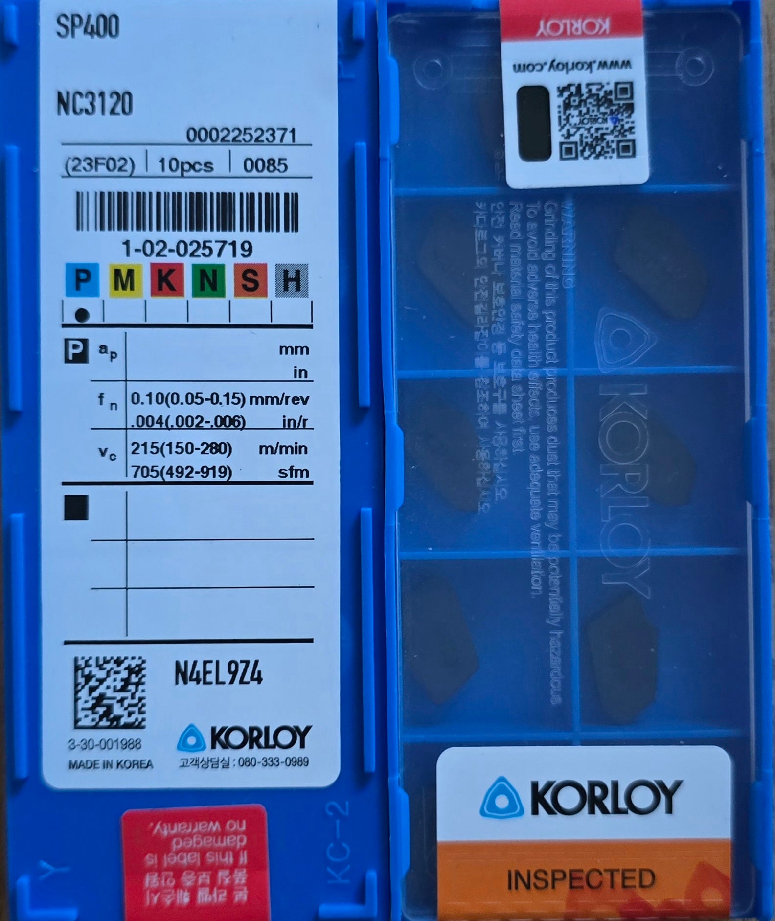 INSERTI KORLOY SP400 NC3120