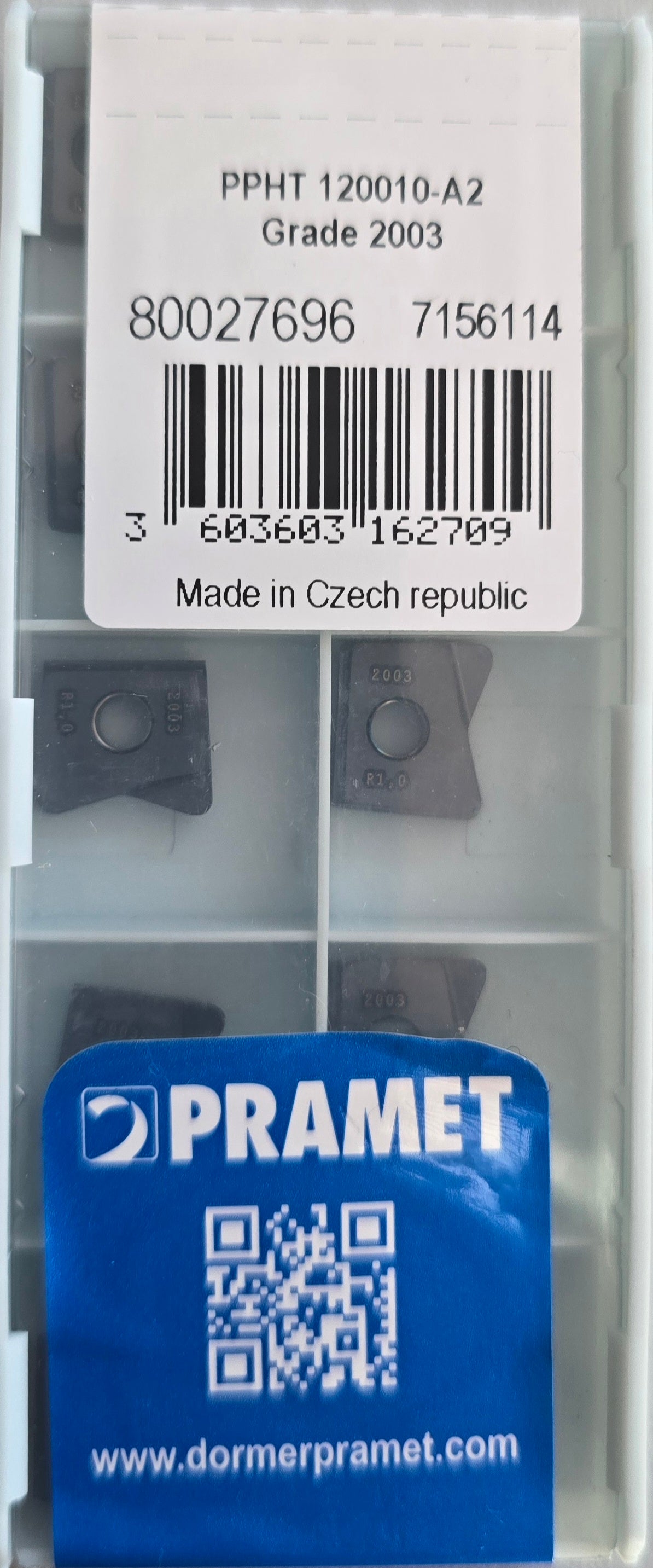 INSERTI PRAMET PPHT 120010-A2:2003