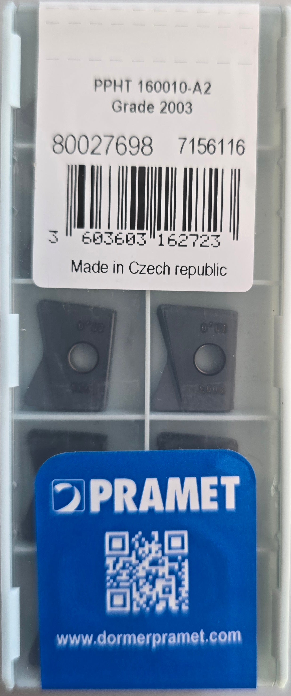 INSERTI PRAMET PPHT 160020-A2:2003