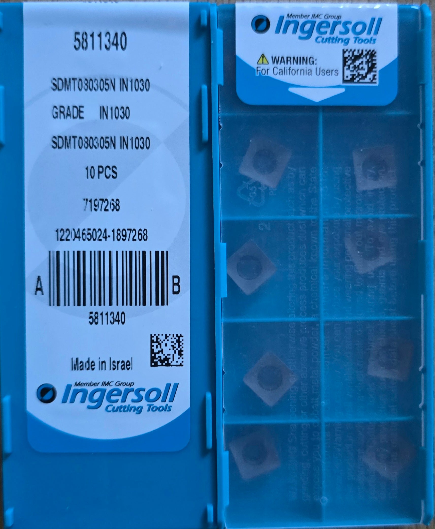 INSERTI INGERSOLL SDMT080305N IN1030