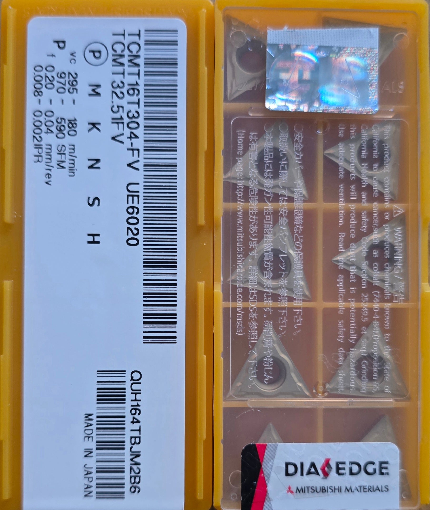 INSERTI MITSUBISHI TCMT16T304-FV UE6020