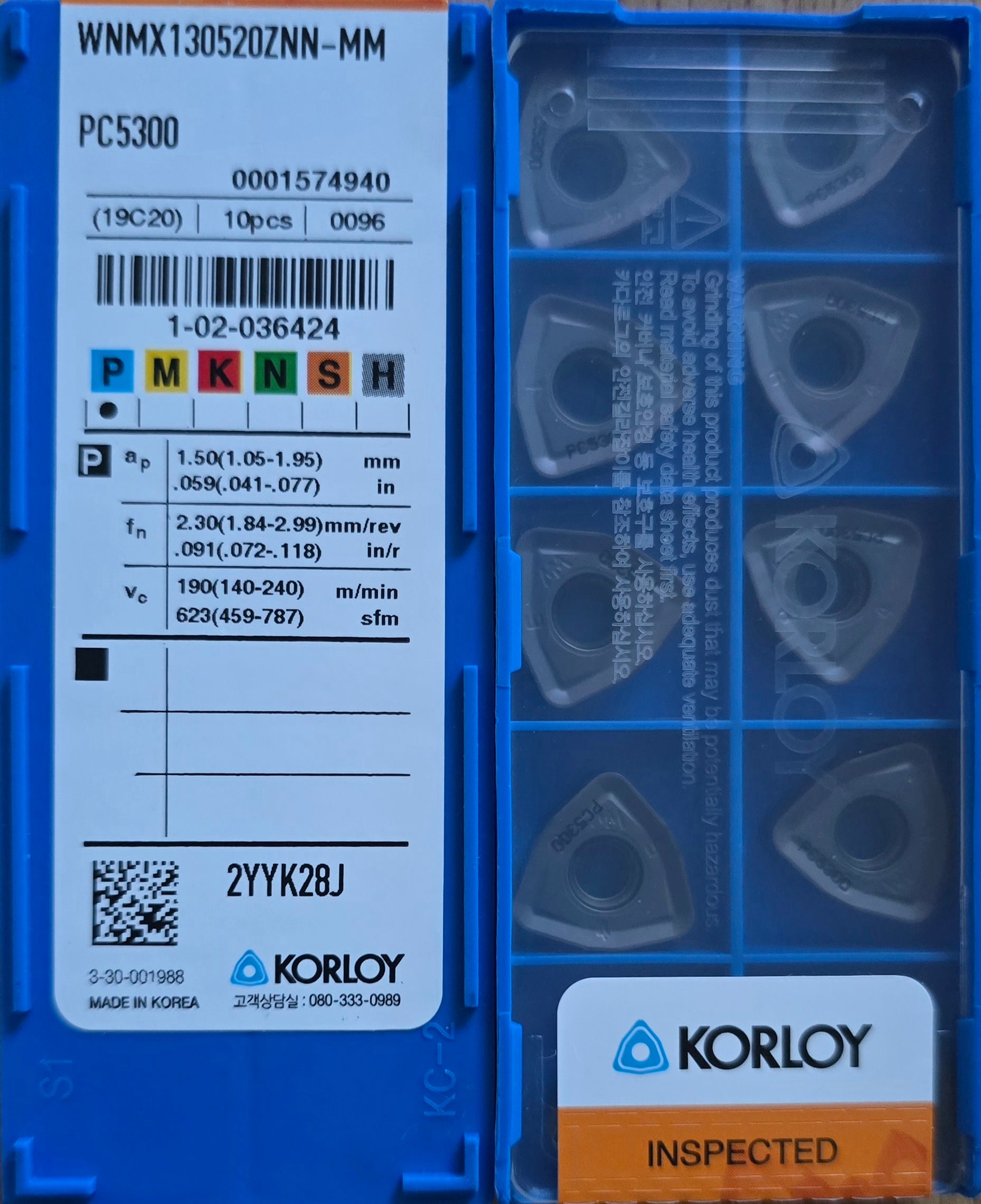 INSERTI KORLOY WNMX130520ZNN-MM PC5300