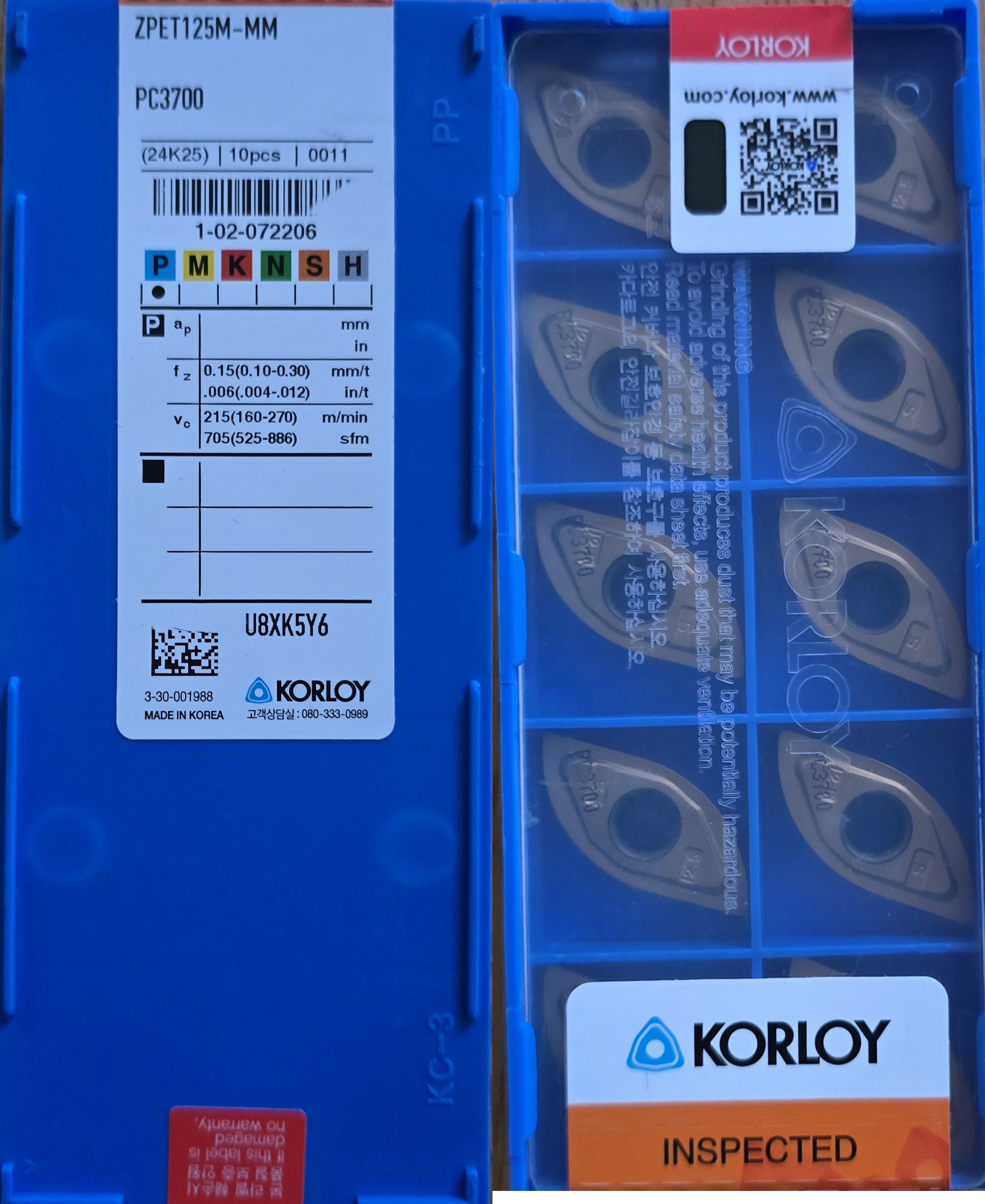 INSERTI KORLOY ZPET125M MM PC3700